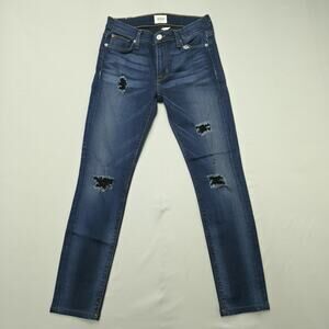 Hudson Nico Mid Rise Super Skinny Jeans Womens 27 Distressed Designer Denim Y2K